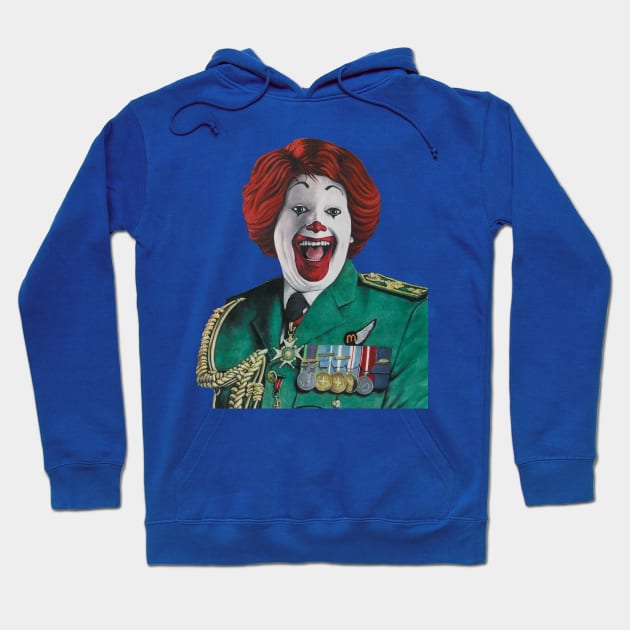 Ronald Mcdonald Painting | American Ronny | Ronald Mcdonald Parody Oil Painting | Apocalypse Pop Art Hoodie by Tiger Picasso